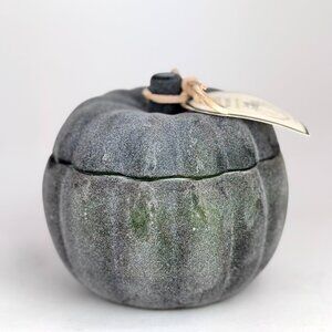 Title: Pumpkin Woods Scented Candle in Matte Ceramic Pumpkin Jar